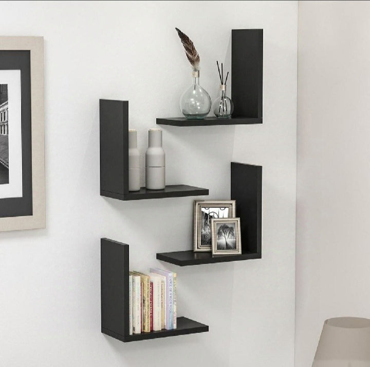 L Shaped Liven Walls (Set Of 4), Wall Decoration Shelves